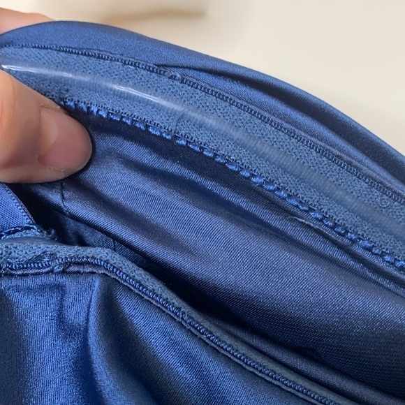 BCBGMaxAzria | Midnight Blue Satin Corset Bow Strapless Prom Wedding Dress 10 - Picture 11 of 17